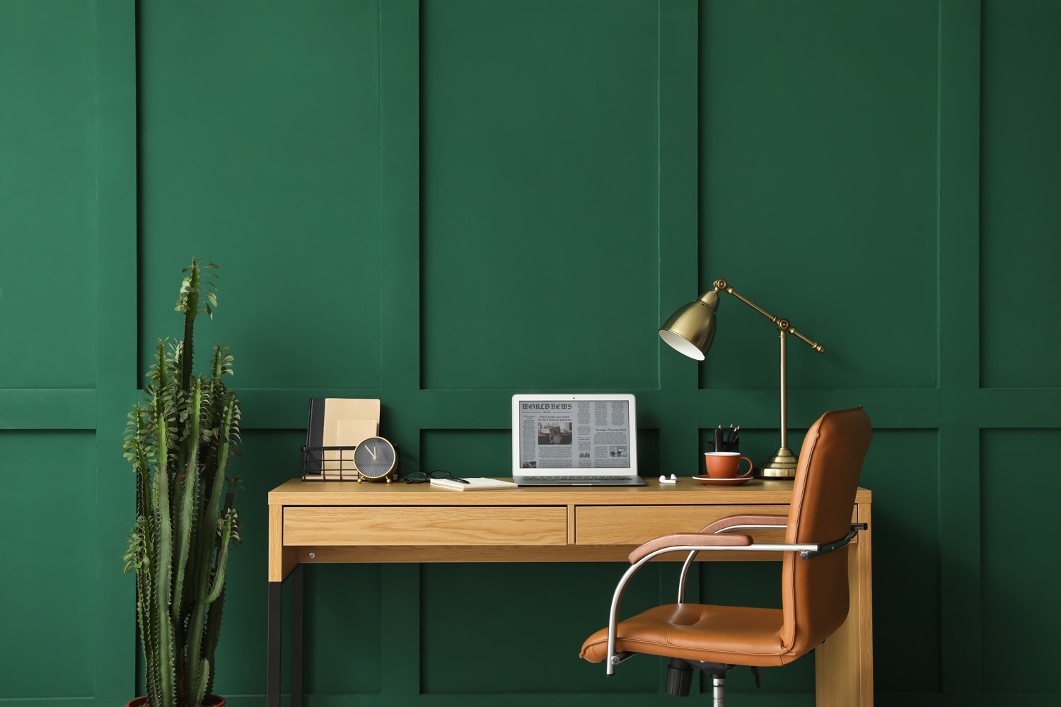 Escritorio con fondo verde